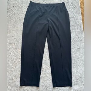 St. John Caviar Collection Ponte Knit Ankle Pants Black Size 14 Elastic Waist